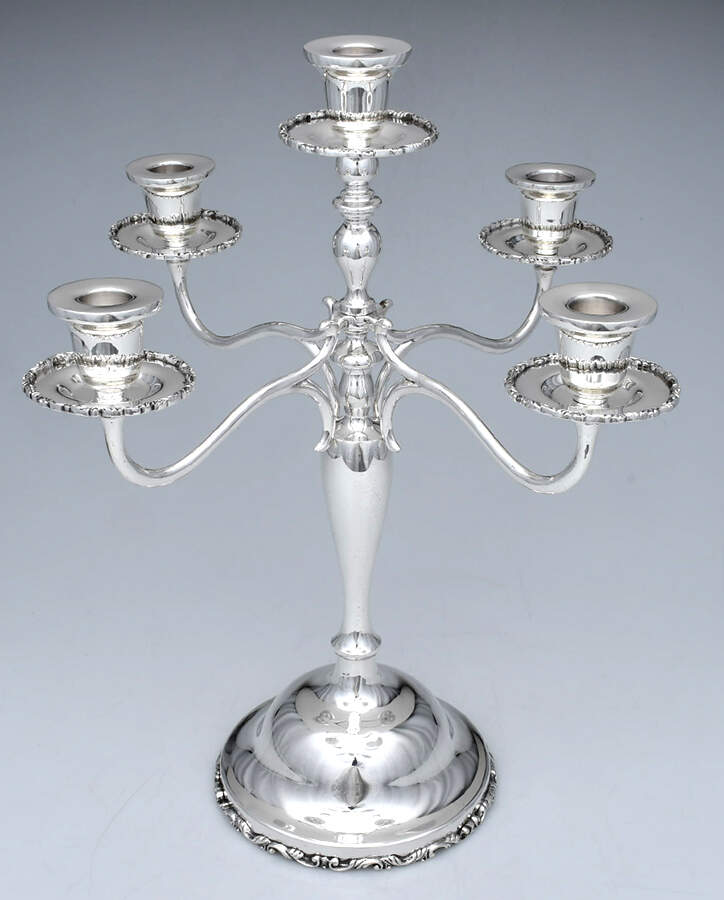 MR61 (Sterling, Hollowware) 18" 5 Light Candelabra by M.R.R. (Perlita) Retailer-1