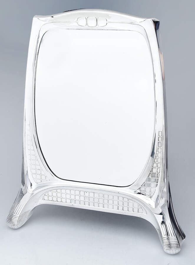 Art Deco Style (Silverplate, Hollowware) 21" Wall Mirror by Orvit AG-1