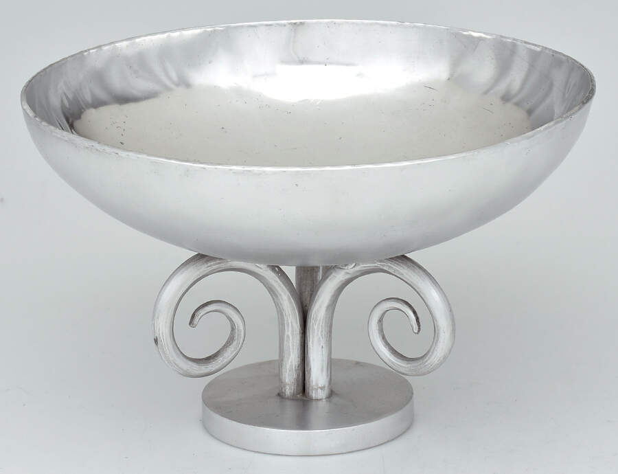 109 (Aluminum, Hollowware) 10" Pedestal Fruit Bowl by Palmer Smith-1