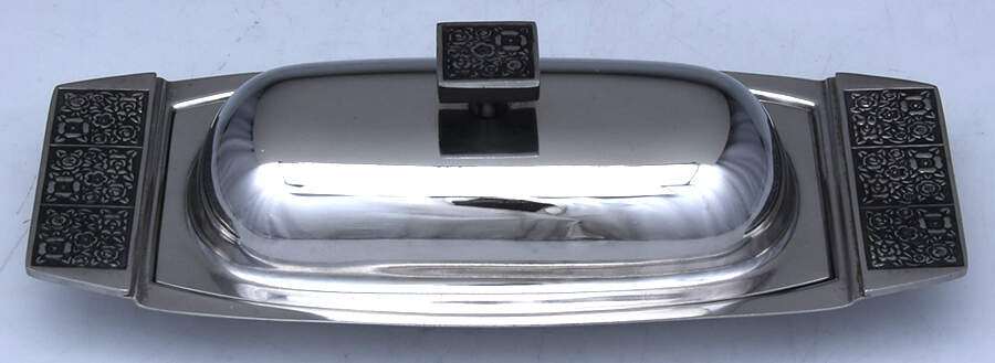 Dorette (Stainless, Hollowware) 1/4 Pound Covered Butter by Stanley Roberts-1