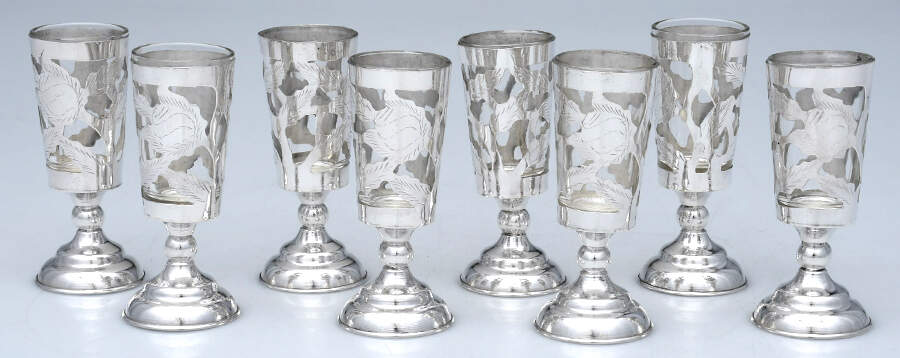 TBO4 (Sterling, Hollwware) Cordial Cup & Glass Liner - Set of 8 by Taller Borda Retailer-1