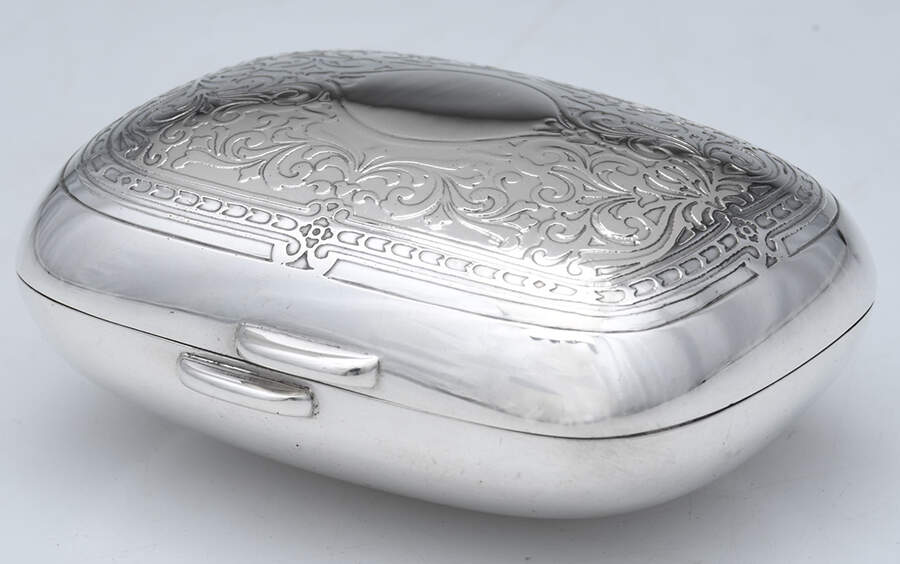 16655G (Sterling, Hollowware) Rectangular Pill Box with Hinged Lid by Tiffany & CO SILVER-1