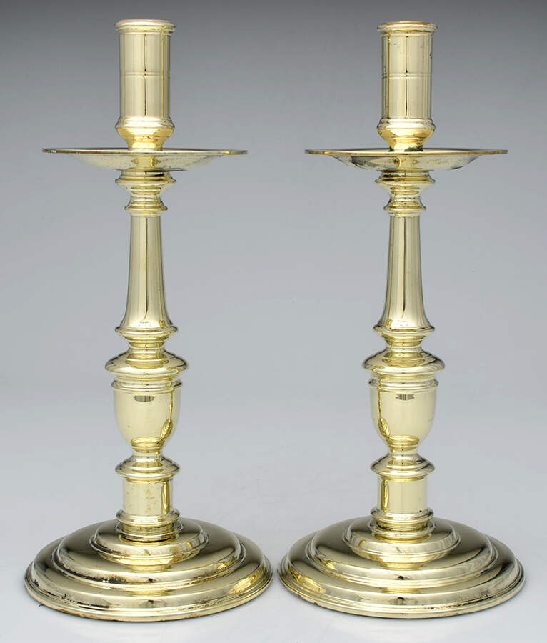 Colonial Williamsburg Brass Candlesticks Pair of 12" Candlesticks by Virginia Metalcrafters-1