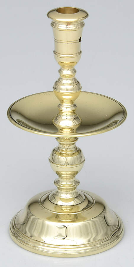 Colonial Williamsburg Brass Candlesticks 8" Mid Drip Candlestick by Virginia Metalcrafters-1