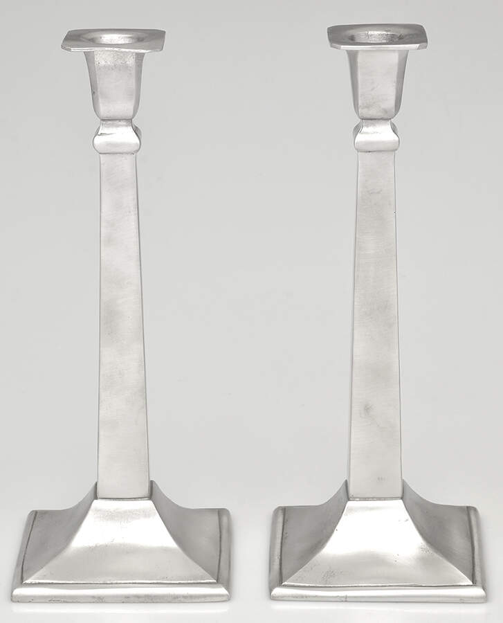 1224 (Pewter, Hollowware) Pair of 11" Candlesticks by Valpeltro-1