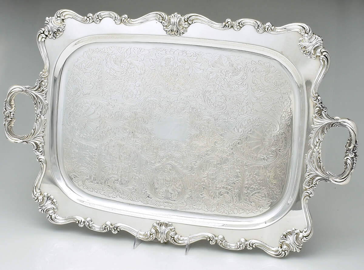 Victoria (Silverplate, Hollowware) Large Silverplate Waiter Tray by W & S Blackington Co-1