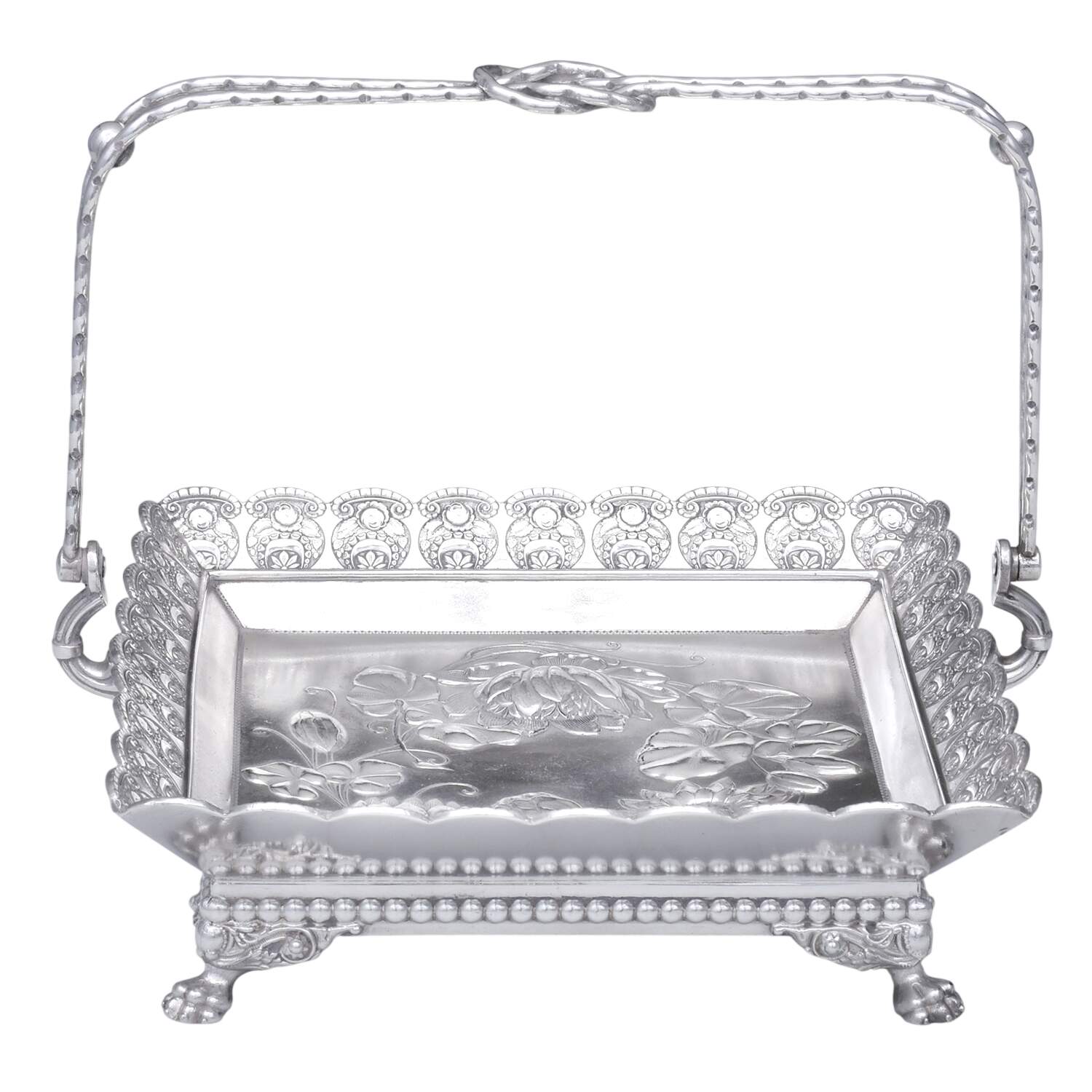 Silverplate Hollowware Footed Cake Basket by Wilcox Silverplate-1