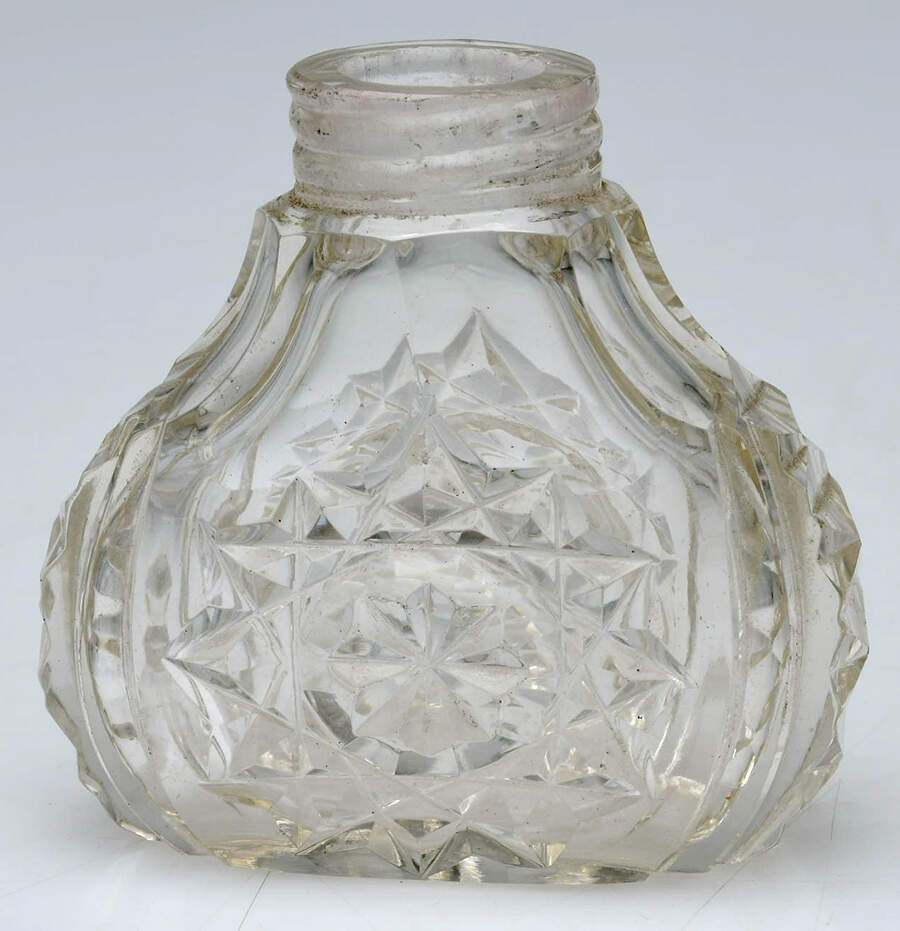 Sterling Hollowware Crystal Perfume Bottle No Crystal Stopper by W J Myatt & Co. Ltd-1