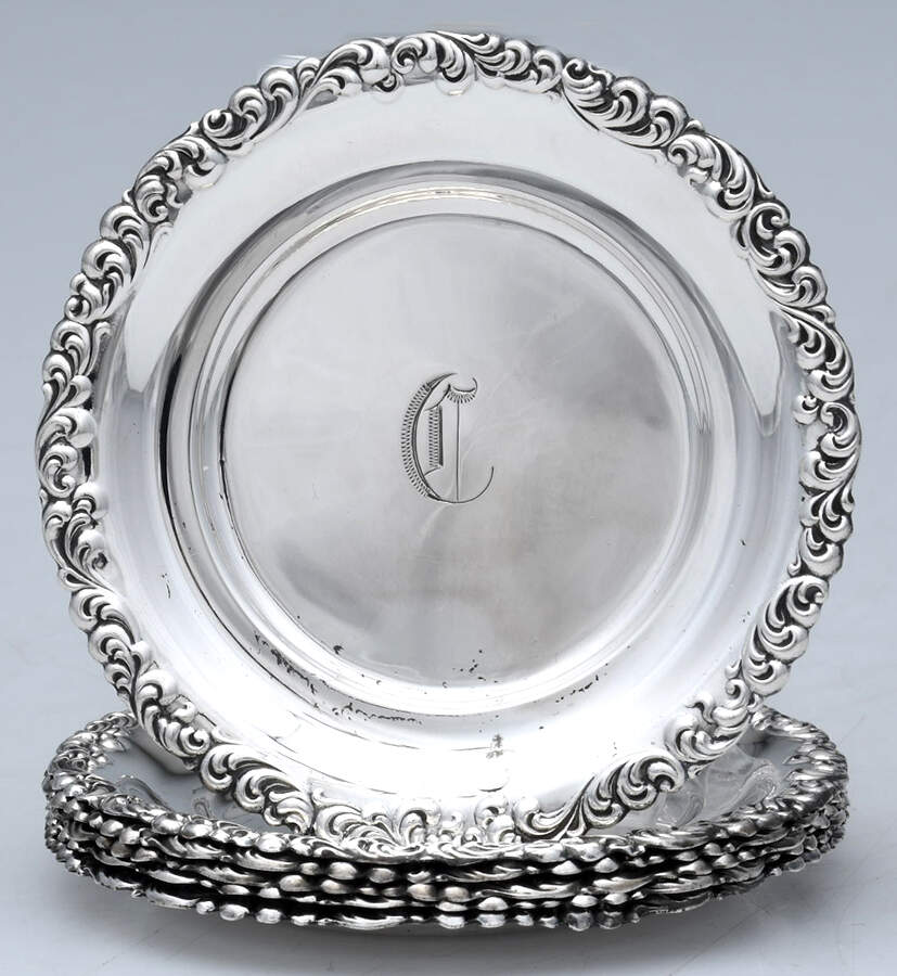 Waverly (Sterling, Hollowware) Butter Pat - Set of 6 by Wallace Silver-1