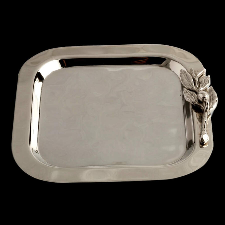 Oliveira (Stainless Hollowware) 6" Square Tray by Carmel Ceramica Silv-1