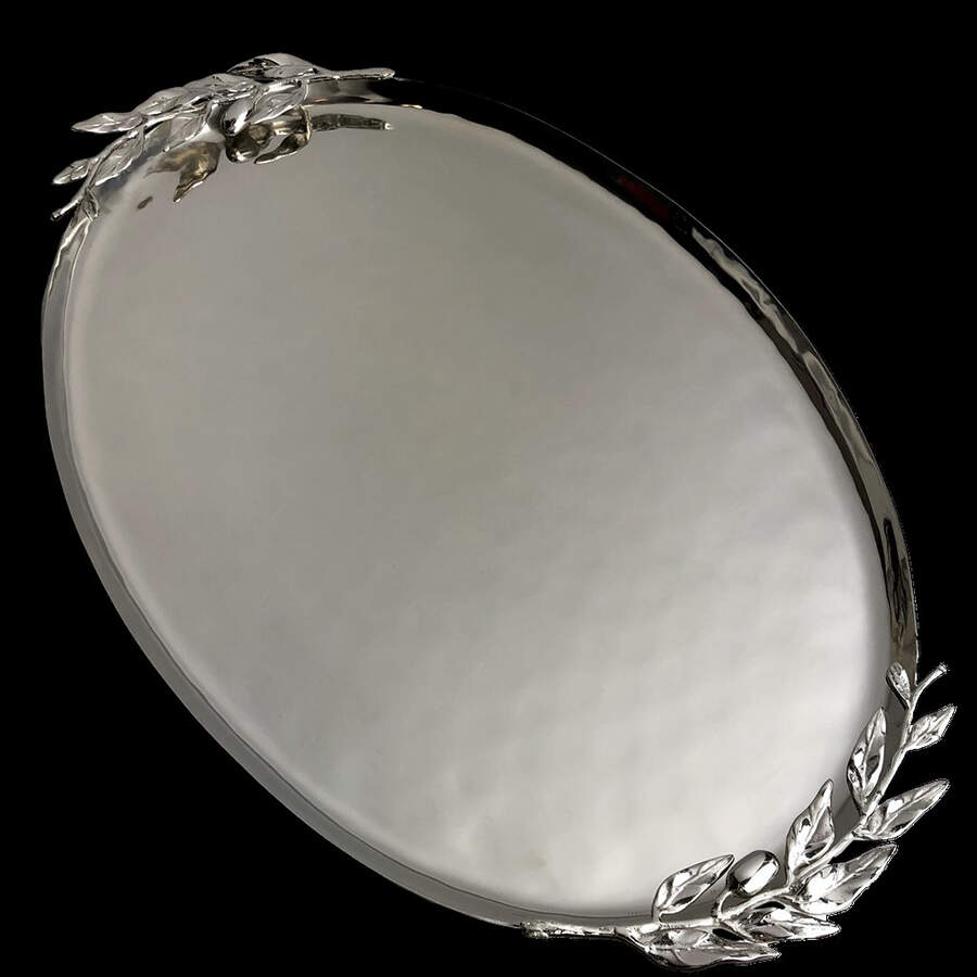 Oliveira (Stainless Hollowware) Centerpiece Tray by Carmel Ceramica Silv-1
