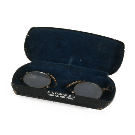 Antique Eye Glasses in Original Art Deco Case "K.T. Fairfax, M.D. Geneva"
