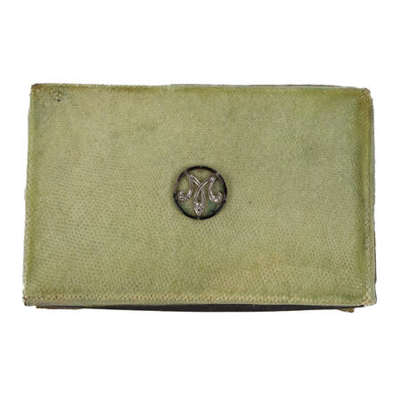 Art Deco Shagreen Leather Ladies Compact