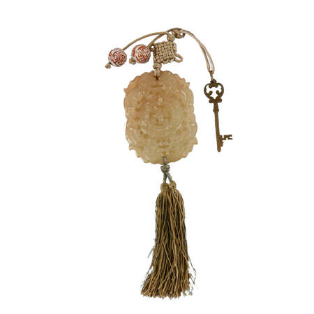 Chinese Carved Jade Medallion Pendant