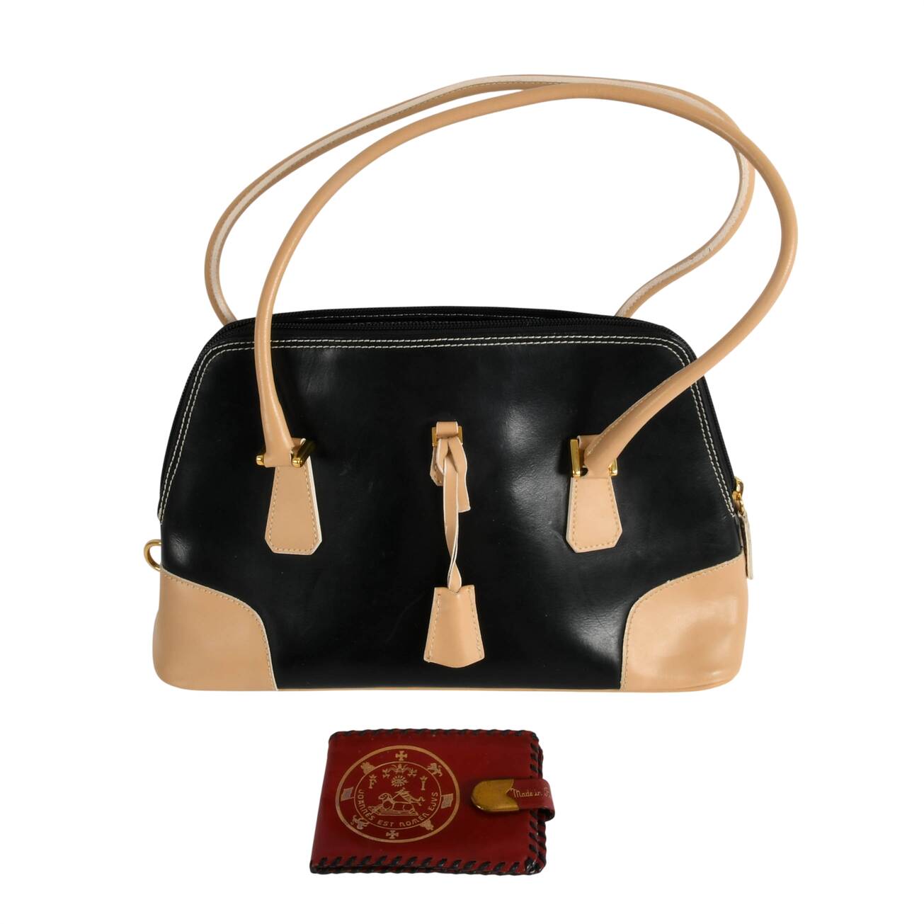 Italian Leather Purse with Lambskin Wallet Combo