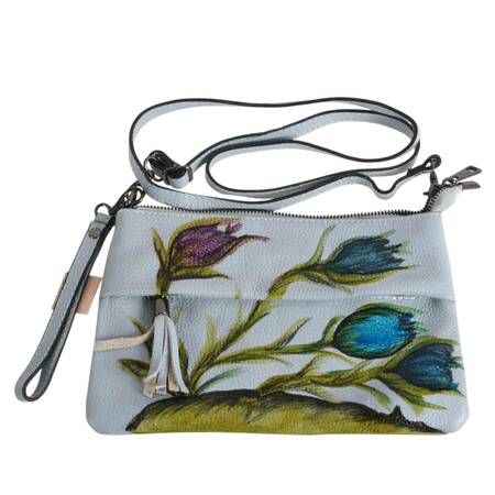 Signed Adriana Bottelori Hand-Painted Leather Purse