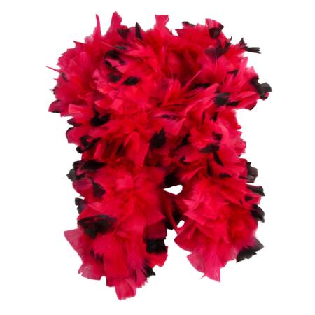 Vintage Fushia Pink and Black Coquille Goose Feather Six Foot Boa