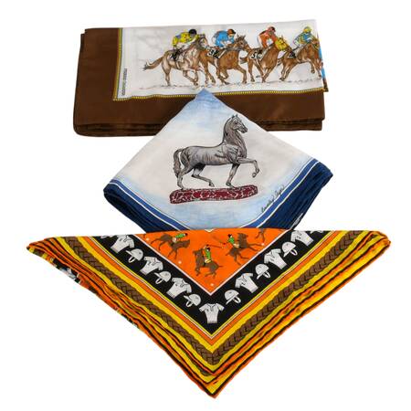 Trio of Equestrian Head Scarves