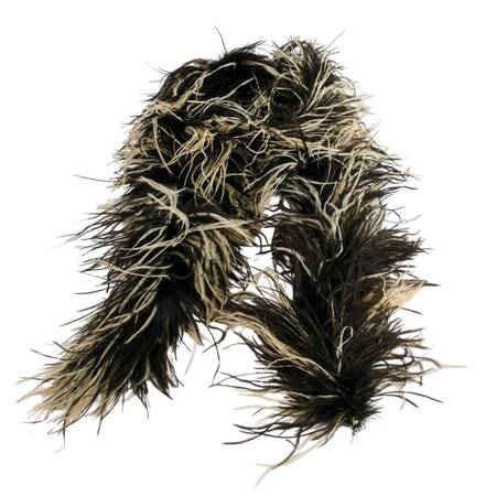 Vintage Black and White Marabou Feather Boa