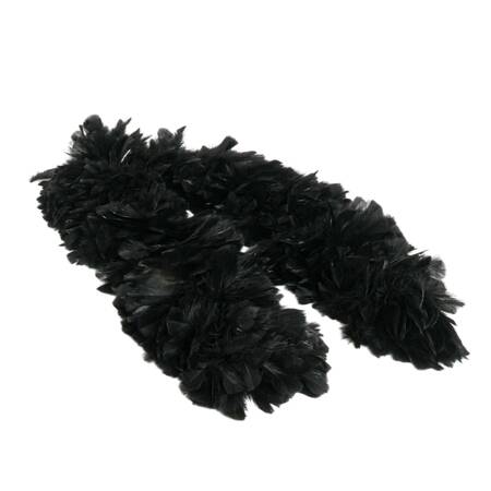 Vintage Black Coquille Goose Feather Six Foot Boa