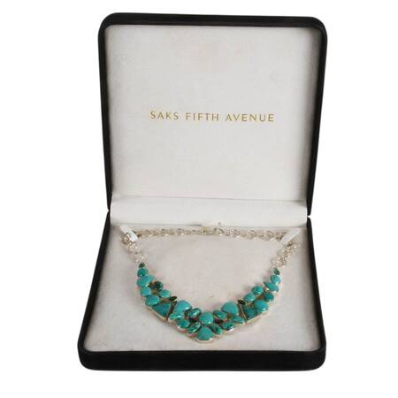 Stabilized Turquoise and Gemstone Statement Bib Necklace