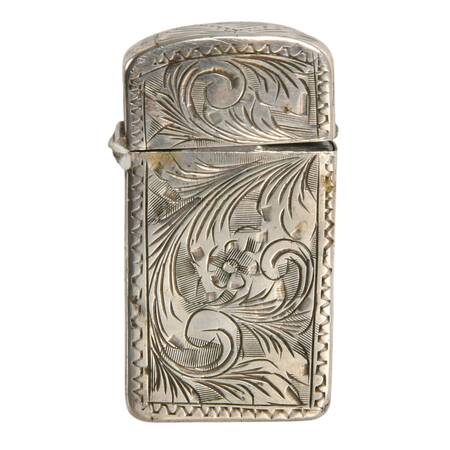 Floral Engraved Italian Silver Lighter Case