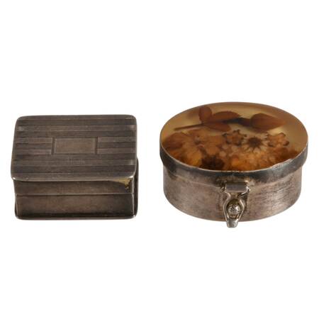 Pair of Vintage Sterling Pill Boxes