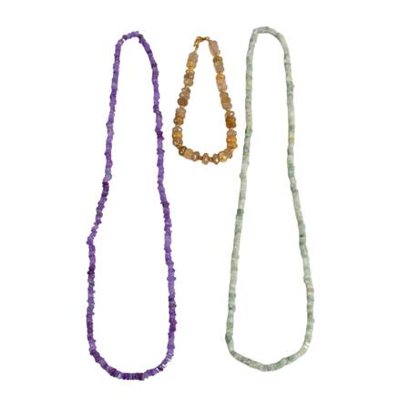Three Semi-precious Stone Hand-Crafted Necklaces