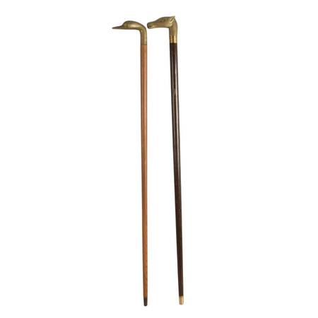 Pair of Metal and Wood Animal Canes