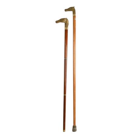 Pair of Horse Motif Metal and Wood Canes
