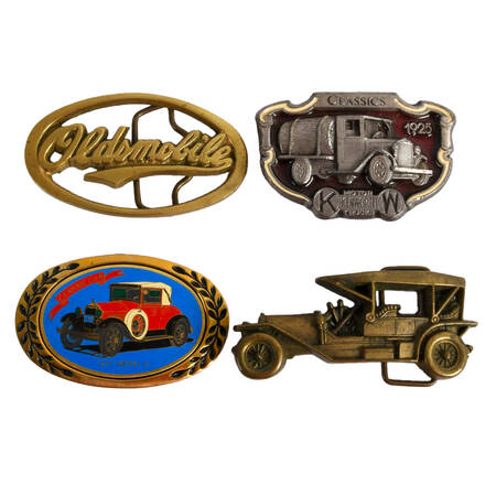 Four-Piece Metal Car Themed Belt Buckles