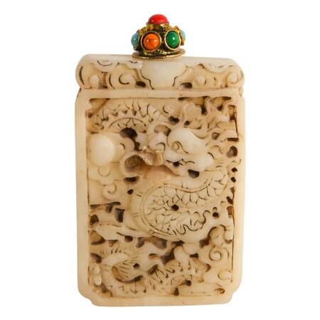 Hand-Carved Chinese Soapstone Pendant