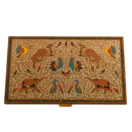 Volupte Enamel on Brass Exotic Animal Pattern Cigarette Case