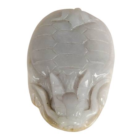 Carved Turtle Dragon Jadeite Pendant