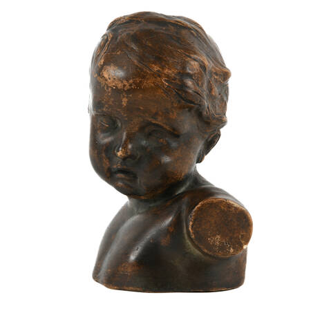 Terracotta Glazed Bust of Child