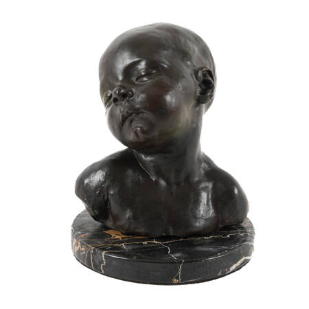 Ceramic Sculpture After Jean-Baptiste Dalou's "Head of a Sleeping Boy"