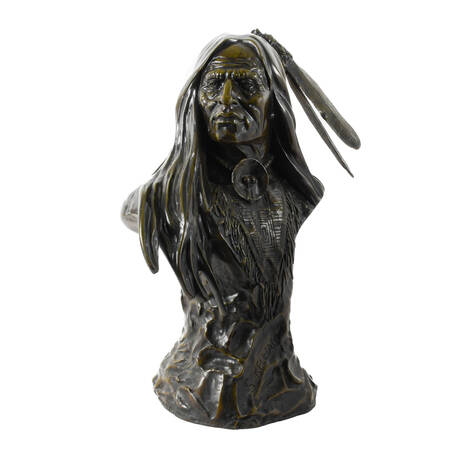 S. Keleiam Bronze Life-Size Bust of a Native American Warrior