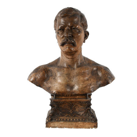 Antique Conrad Dressler "Stanley Africanvs" Plaster Bust