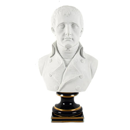 Sèvres-Style Porcelain Bisque of Young Napoleon on a Cobalt Pedestal Base