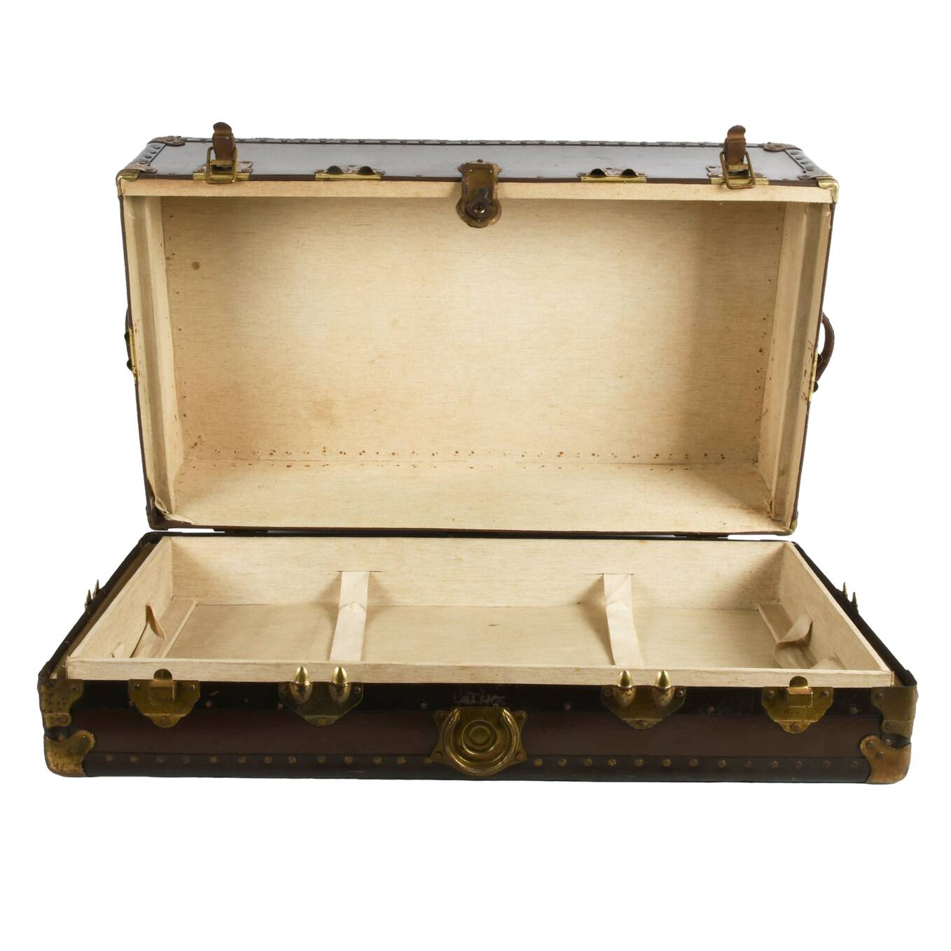Large Mid-Century Modern Board Travel Trunk