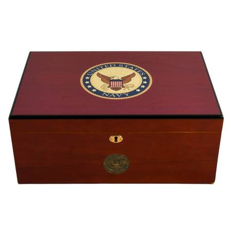 Cuban Crafters U.S. Navy Official American Emblems Humidor
