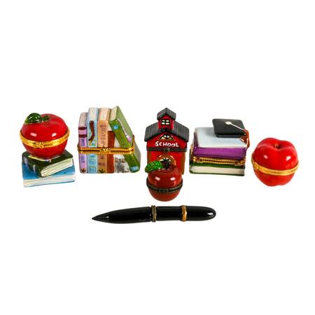 Seven-Piece Porcelain Teacher's Accessories Jewelry Boxes