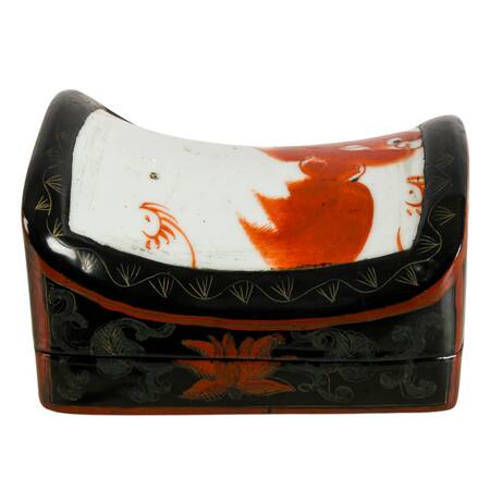 Mid-Century Chinese Black Lacquer Shard Box