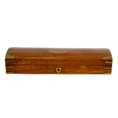 Mid-Century Indian Campaign-Style Wooden Storage Box