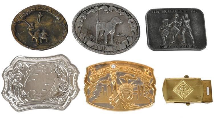 Assorted Lot of Six Men's Belt Buckles
