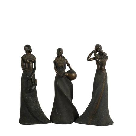 Set of Three Soul Journeys Maasai Collection Resin Figures by Stacey Bayne