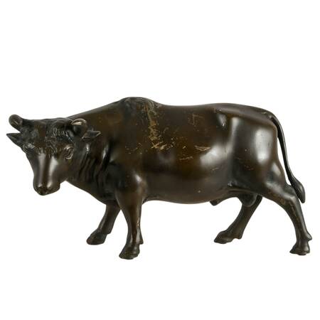 Cold Painted Spelter Bull Figure