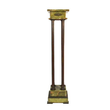 Carved Onyx and Metal Pedestal
