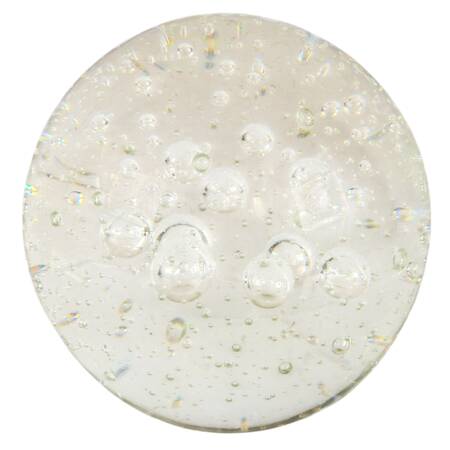 Hand-Blown Glass Paperweight with Infused Floating Bubbles