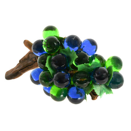 Lucite and Natural Wood Decorative Grape Sculpture